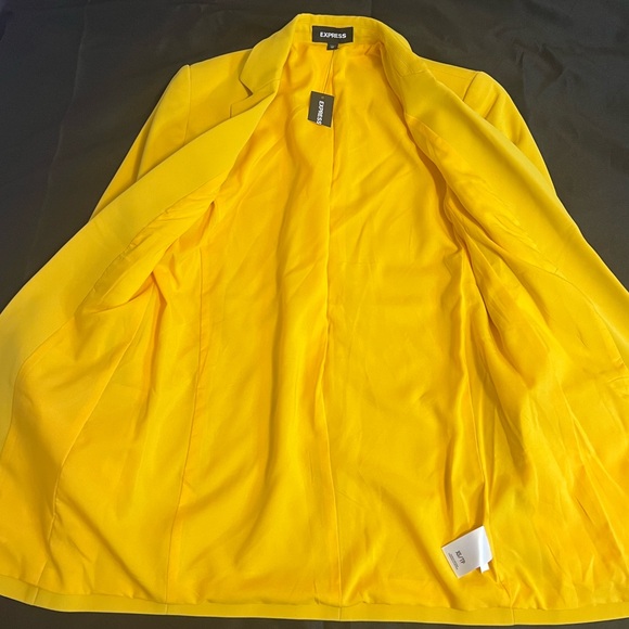 NWT EXPRESS Women's Open Front Golden Yellow Blazer - Picture 2 of 4